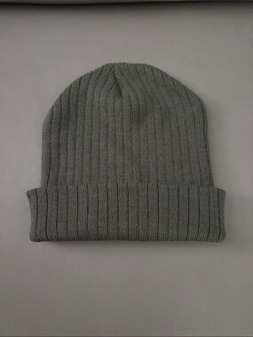 Source Unknown Gray Ribbed Knit Beanie
